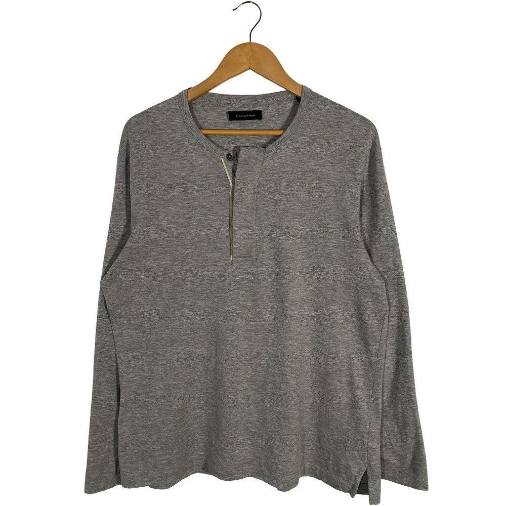 Ermenegildo Zegna Cotton / Cashmere Blend Long Sleeve Henley T-shirt men's XL/53